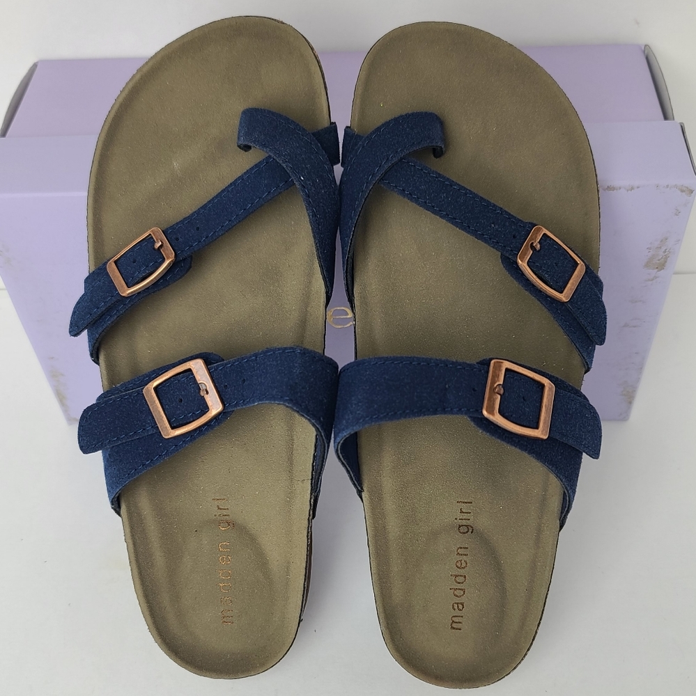 Steve Madden | Madden Girl Bryceee Footbed Navy Sandals